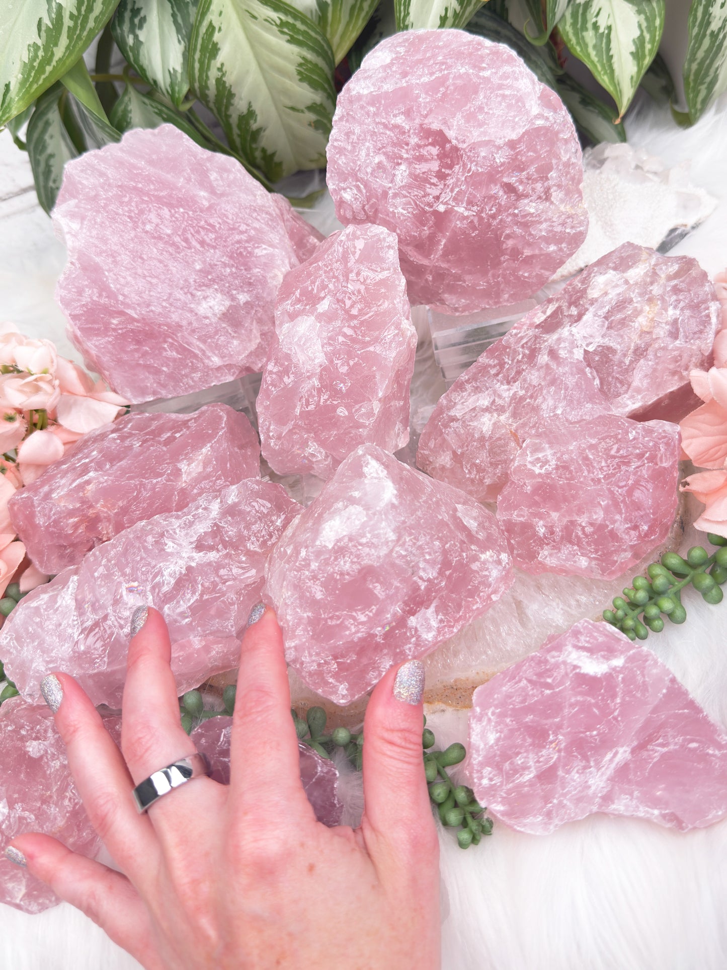 Large Raw Rose Quartz