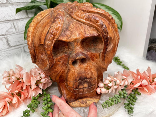 large-wood-skull-with-octopus