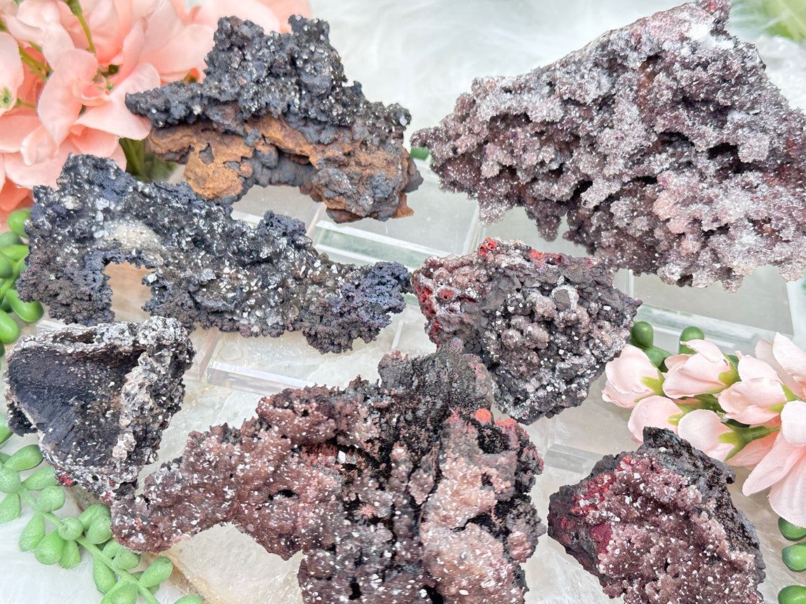 Red & Black Calcite Crystals