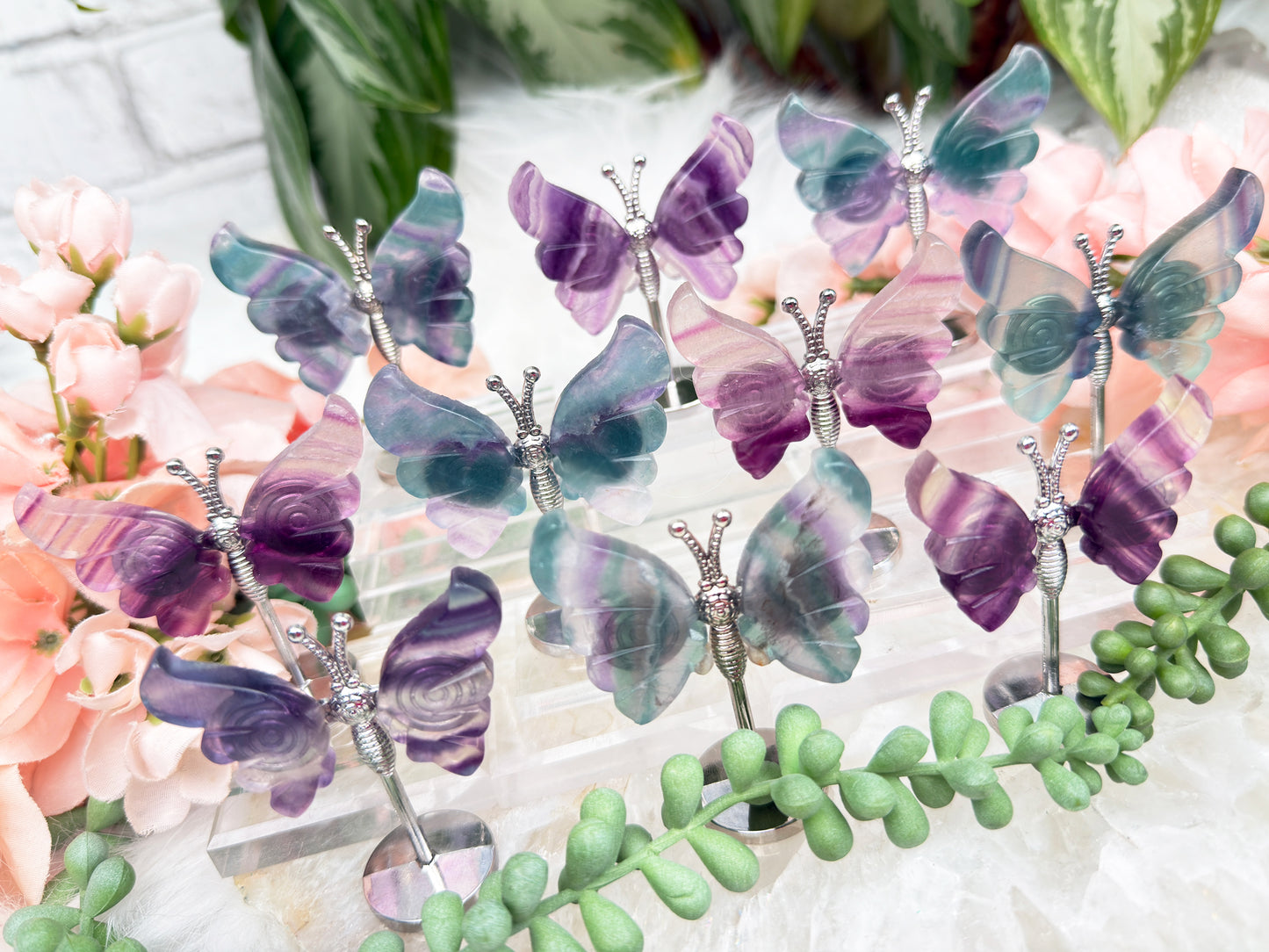 Mini Fluorite Crystal Butterflies