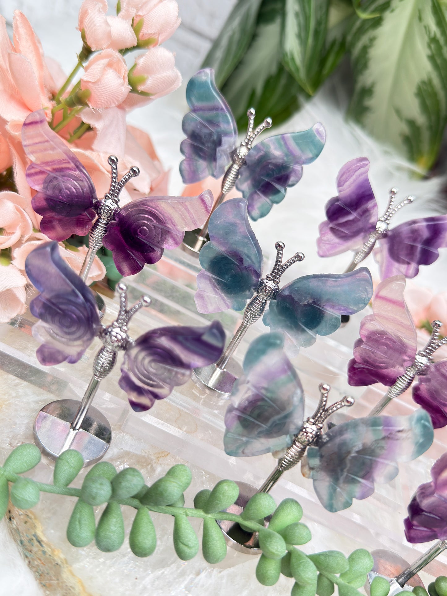 Mini Fluorite Crystal Butterflies