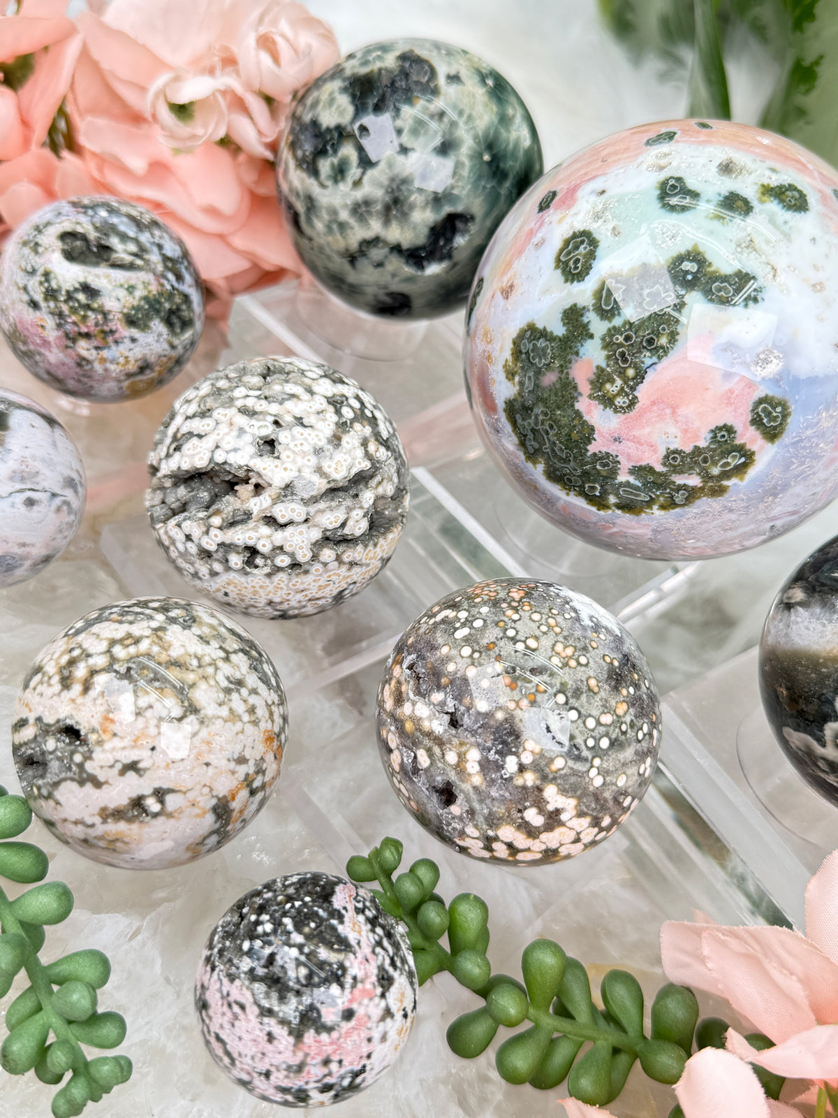 Colorful Ocean Jasper Spheres