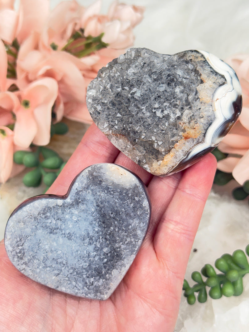 Orca Agate Hearts