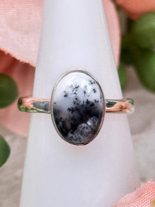 Contempo Crystals - oval-black-white-dendritic-opal-ring - Image 5