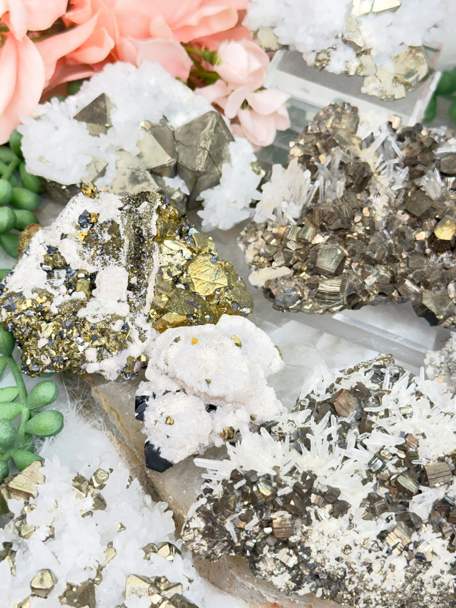 Peru Pyrite & Quartz Clusters