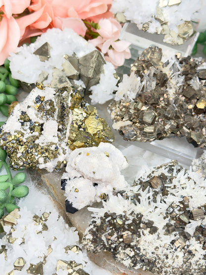 Peru Pyrite & Quartz Clusters