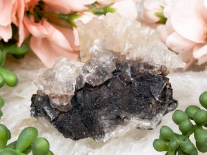 Contempo Crystals - pink-and-black-hematite-calcite-from-mexico - Image 1