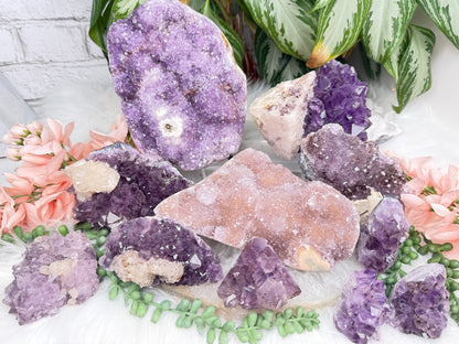 Pink Purple Amethyst Clusters