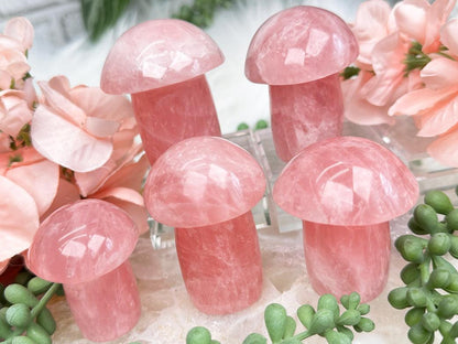 Rose Quartz Mushrooms