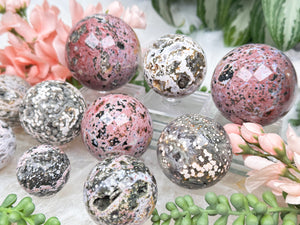 Contempo Crystals - pink-white-ocean-jasper-spheres - Image 5