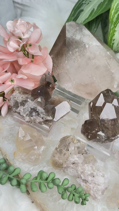 Smoky Quartz & Quartz Clusters