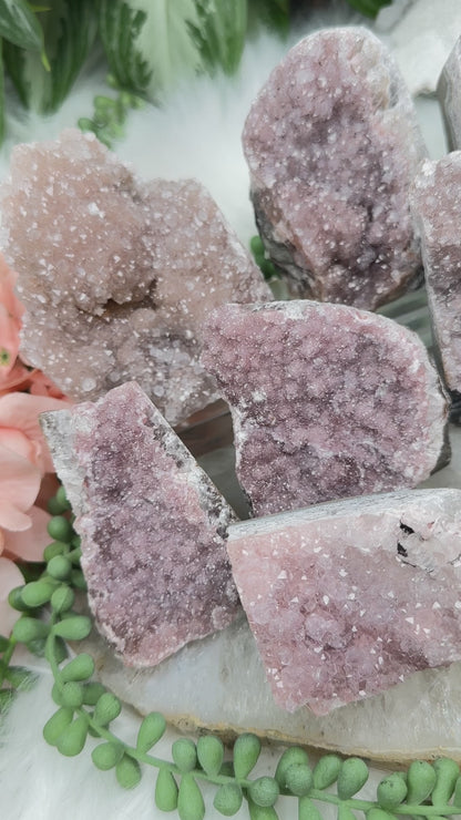 Pink Hue Amethyst Clusters