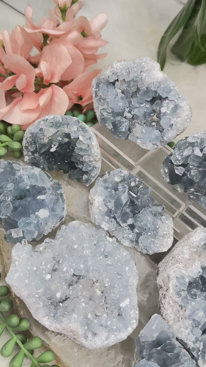 Blue Celestite Clusters