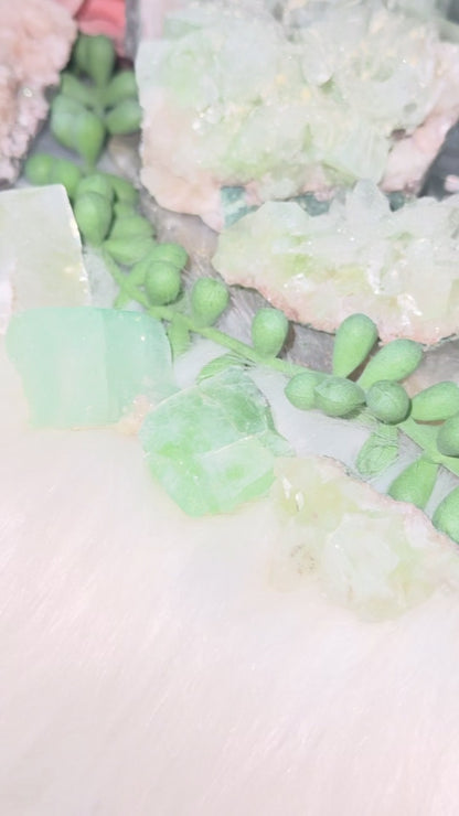 Green Apophyllite Clusters