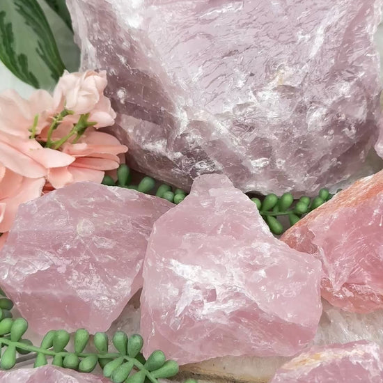 large-pink-raw-rose-quartz-crystals