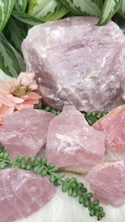 large-pink-raw-rose-quartz-crystals