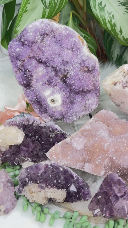Pink Purple Amethyst Clusters