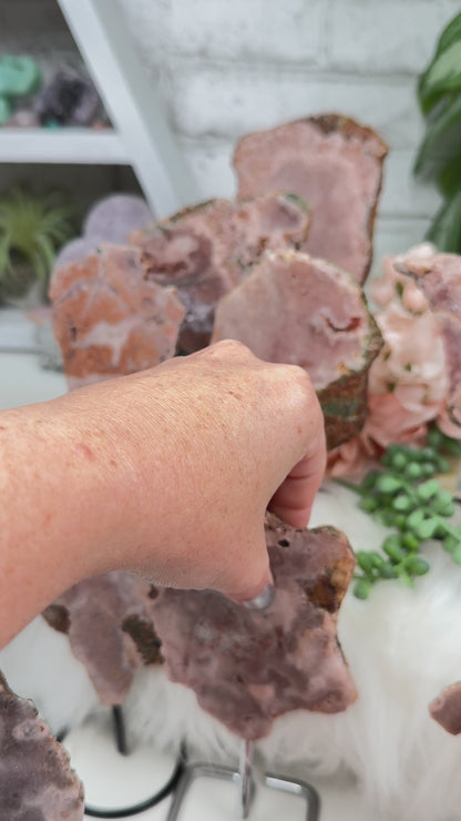 Brazil Pink Amethyst on Stands