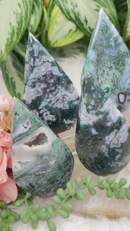 Moss Agate Flames