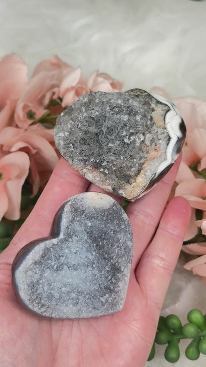 Orca Agate Hearts