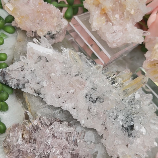 pink-colombian-quartz-with-yellow-iron-limeonite