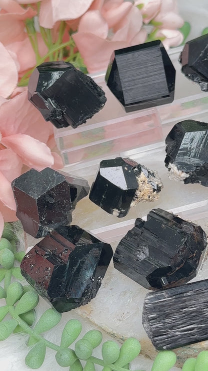 Namibia Black Tourmaline Points