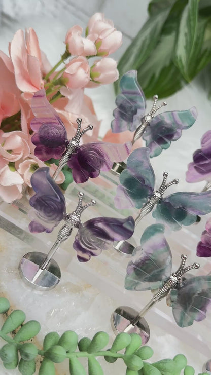 Mini Fluorite Crystal Butterflies