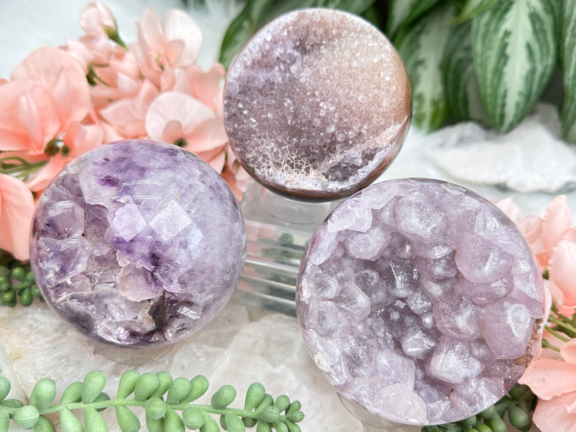 Purple Amethyst Geode Spheres
