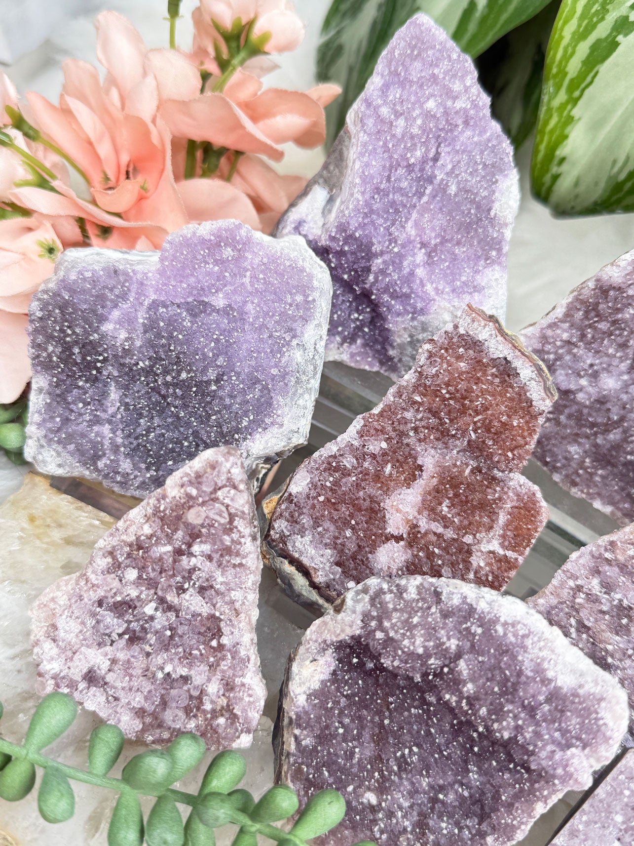 Purple & Red Amethyst Clusters