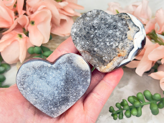 Orca Agate Hearts