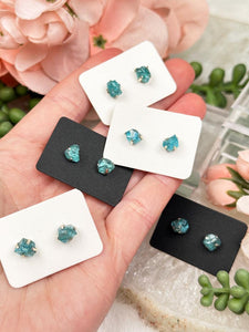Contempo Crystals - raw-paraiba-blue-apatite-earrings - Image 6