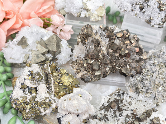 Peru Pyrite & Quartz Clusters