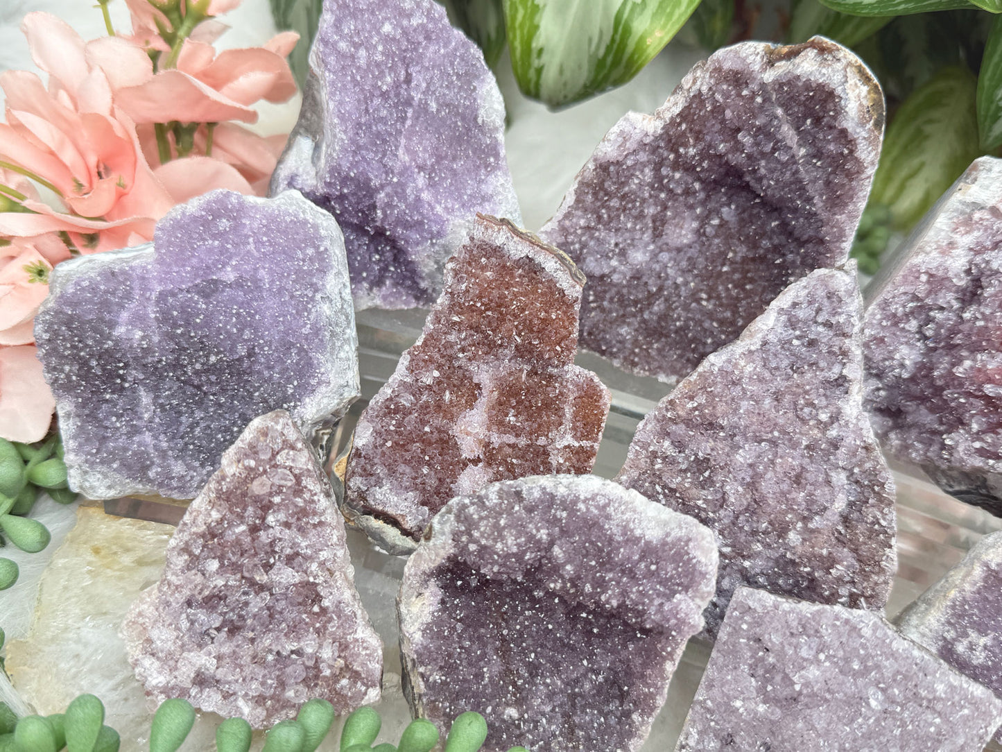 Purple & Red Amethyst Clusters