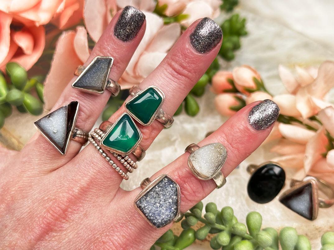 Three Stone Oval Ring + Half Moon Side Stones Setting – Wachler Diamonds