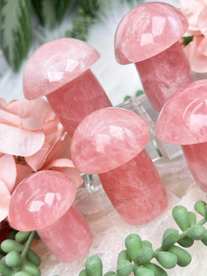 Rose Quartz Mushrooms