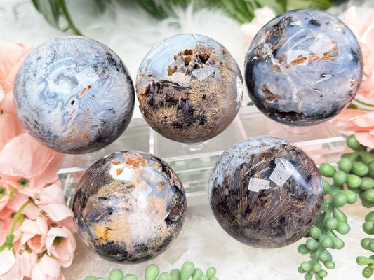 Dendritic Rutile Agate Spheres