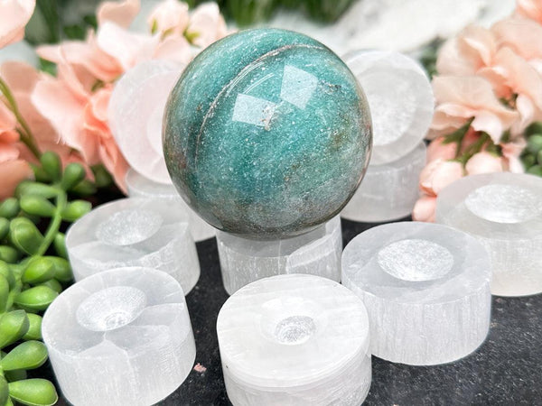 BIG 2024 Selenite crystal sphere XXL / 2kg + selenite polished crystal sphere