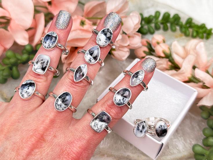 Contempo Crystals - silver-dendritic-opal-rings-for-sale - Image 1