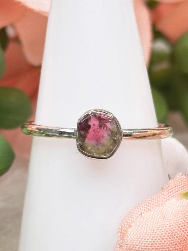 Watermelon Tourmaline Ring in 14K Gold w Natural Diamond Accents | - Ruby  Lane