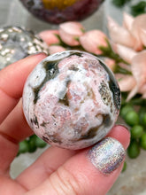 Load image into Gallery: Contempo Crystals - small-green-pink-ocean-jasper-sphere - Image 16