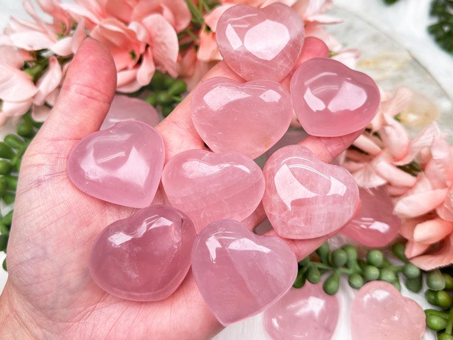 Small rose quartz best sale hearts