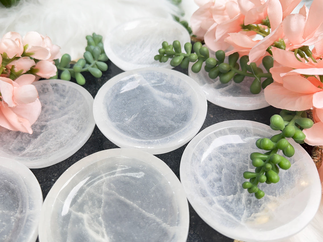 Round Selenite Ring Dish