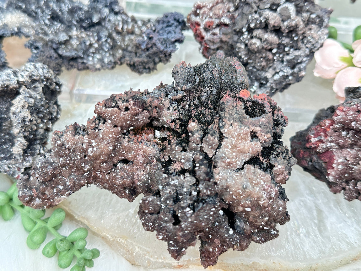 Red & Black Calcite Crystals