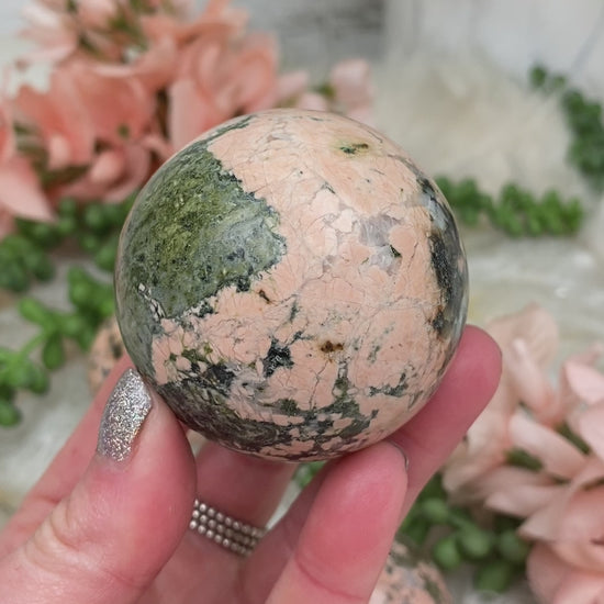 green-pink-unakite-jasper-spheres
