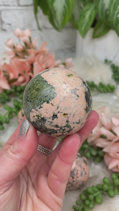 green-pink-unakite-jasper-spheres