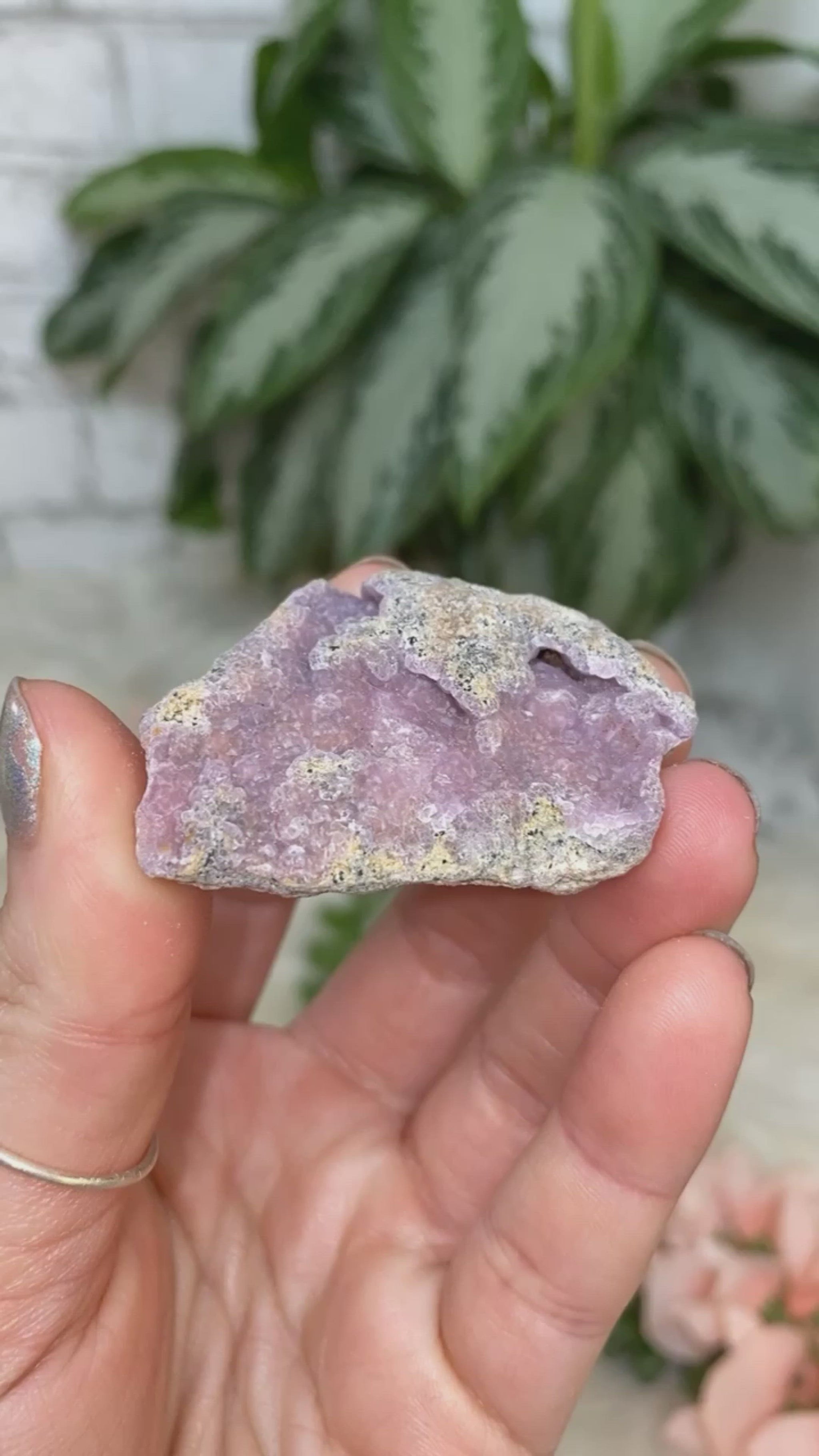 Pastel pink blue smithsonite stone video
