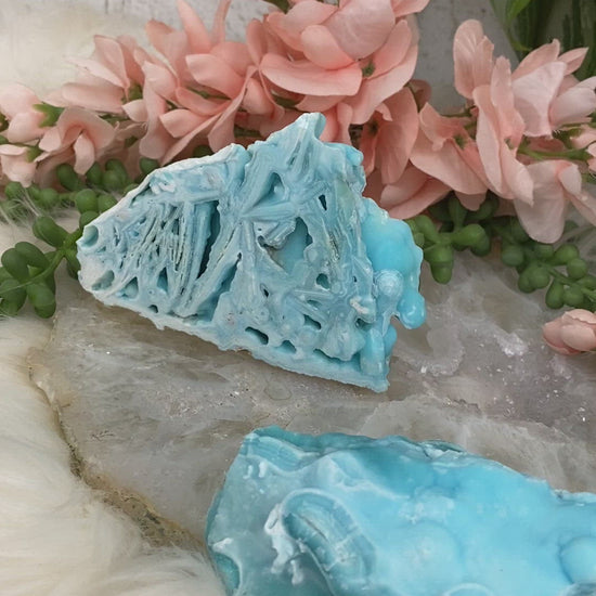 Bright-Blue-Aragonite-Clusters for sale