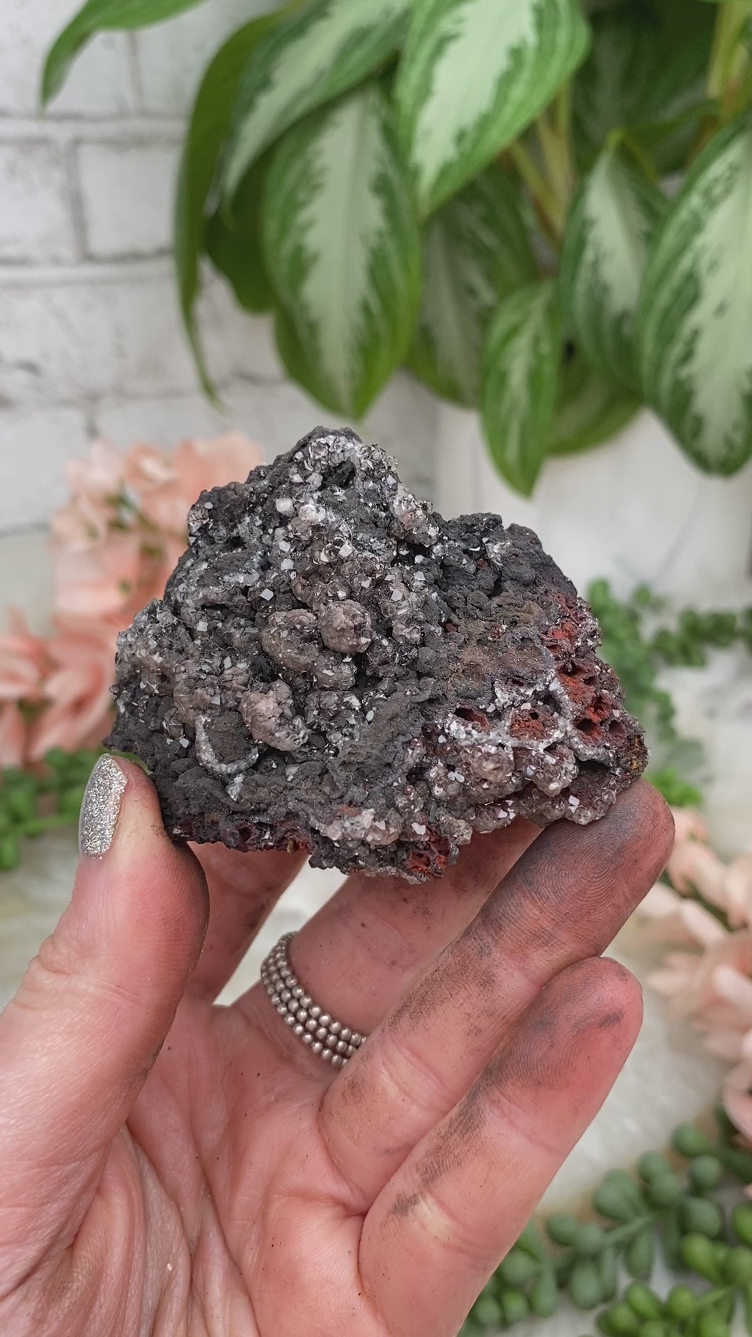 black-red-calcite-clusters