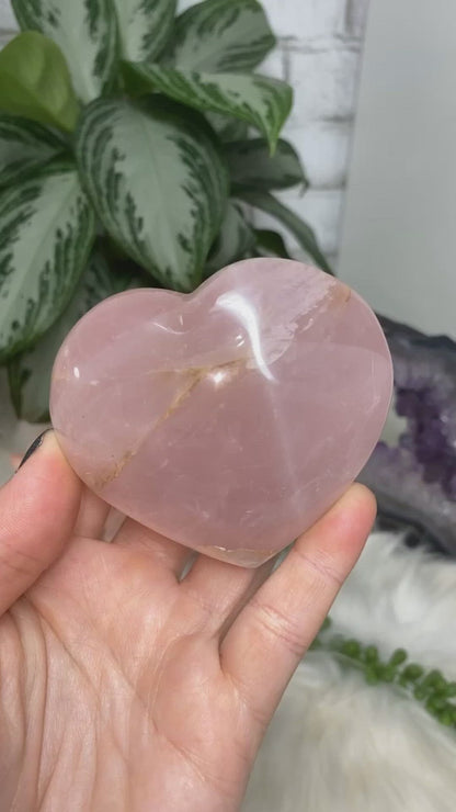 Adorable rose quartz crystal hearts video