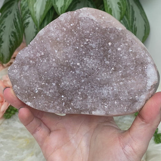 Pink-Clear-Quartz-Crystal-Clusters-with-Spakrle for sale 